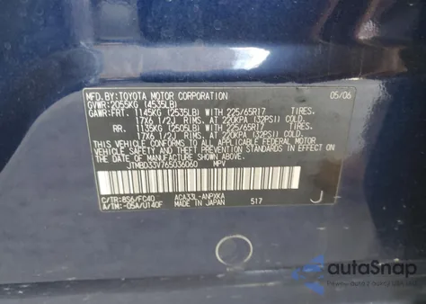 2006 Toyota Rav4 z USA, uszkodzony, nr VIN JTMBD33V765036060